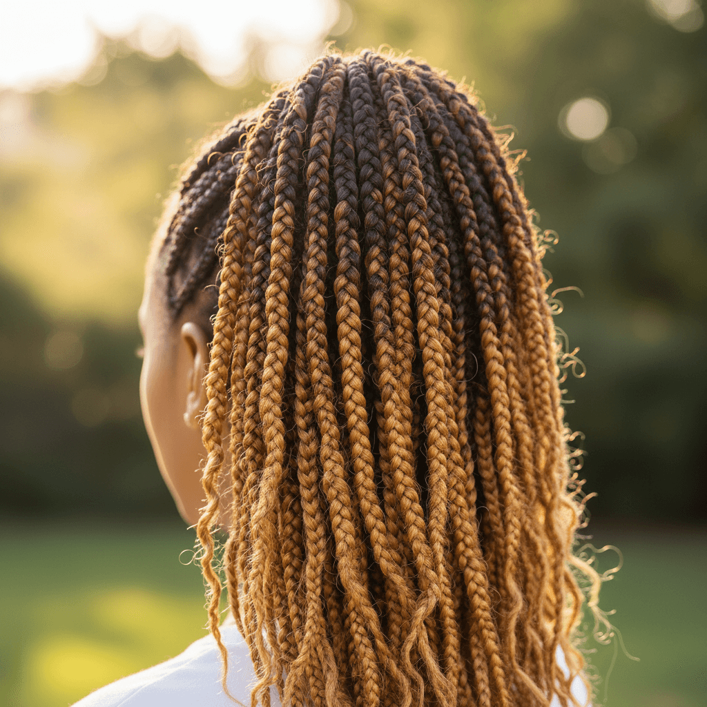 Woman with long Senegalese twists