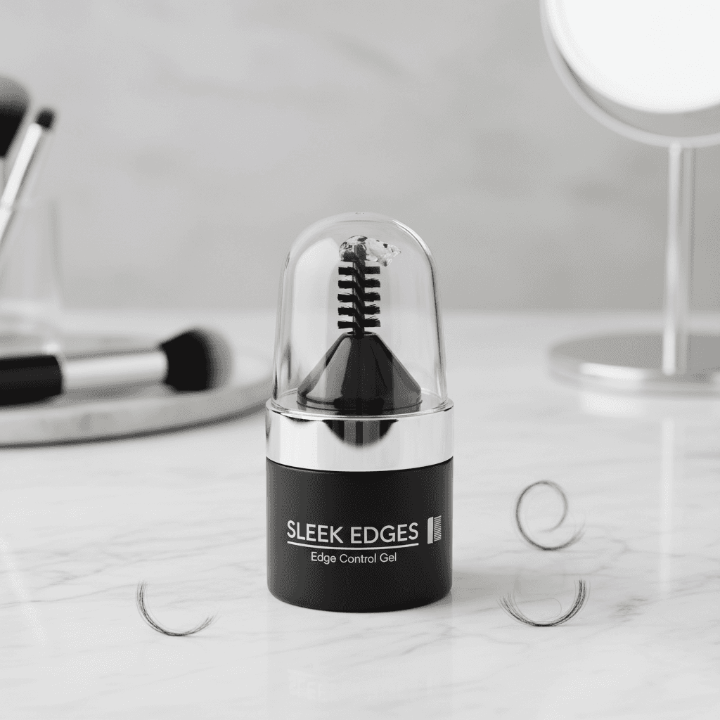 Edge control jar with applicator brush for cornrow styling