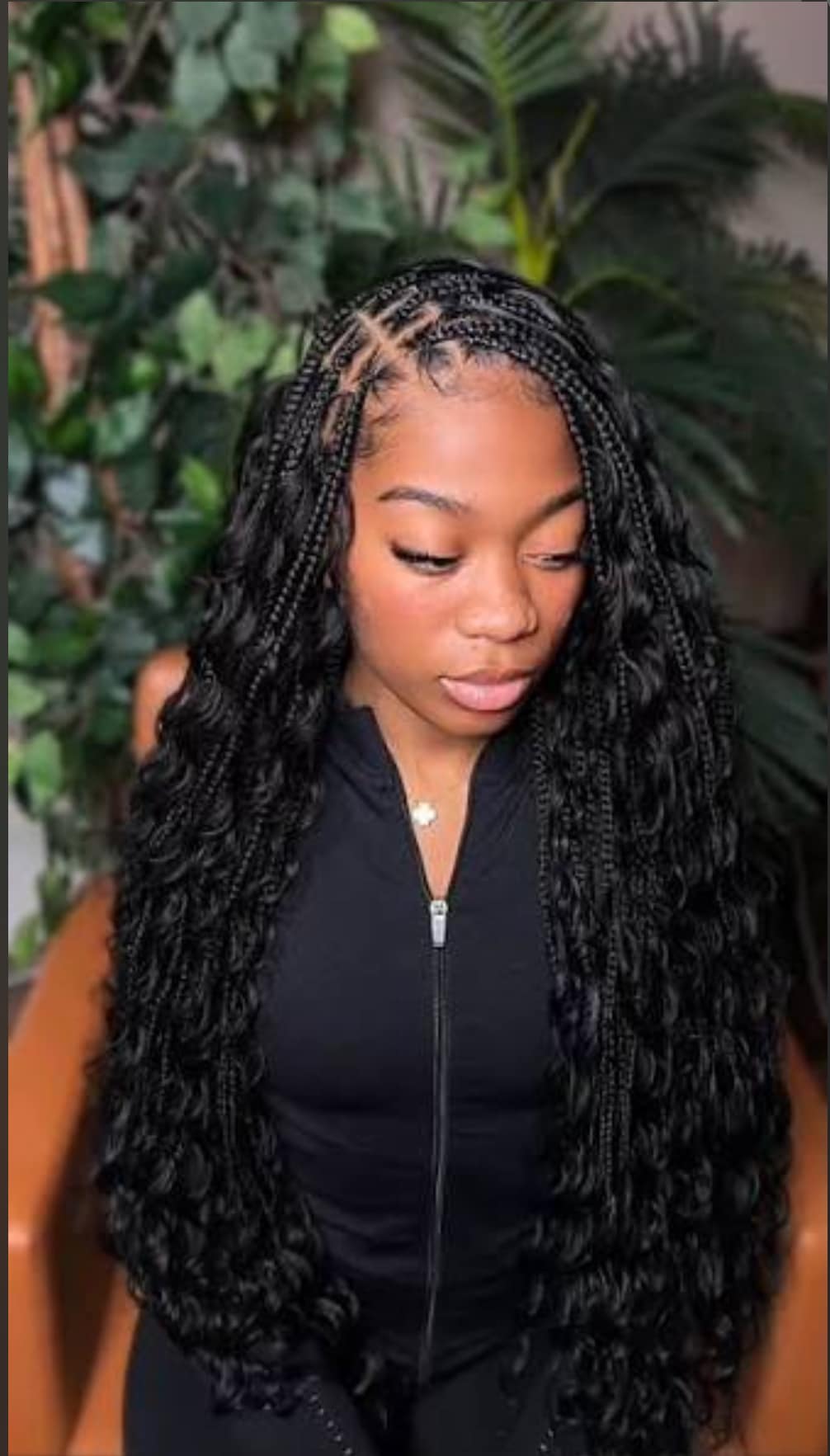 Goddess Box Braids With Deep Boho Curls - Image 1